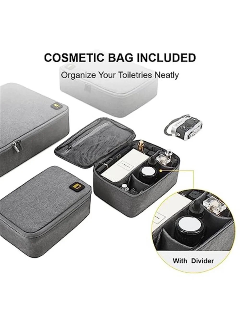 Packing Cubes Travel Organizer Set Luggage Storage Bags Cosmetic Case 4 Piece